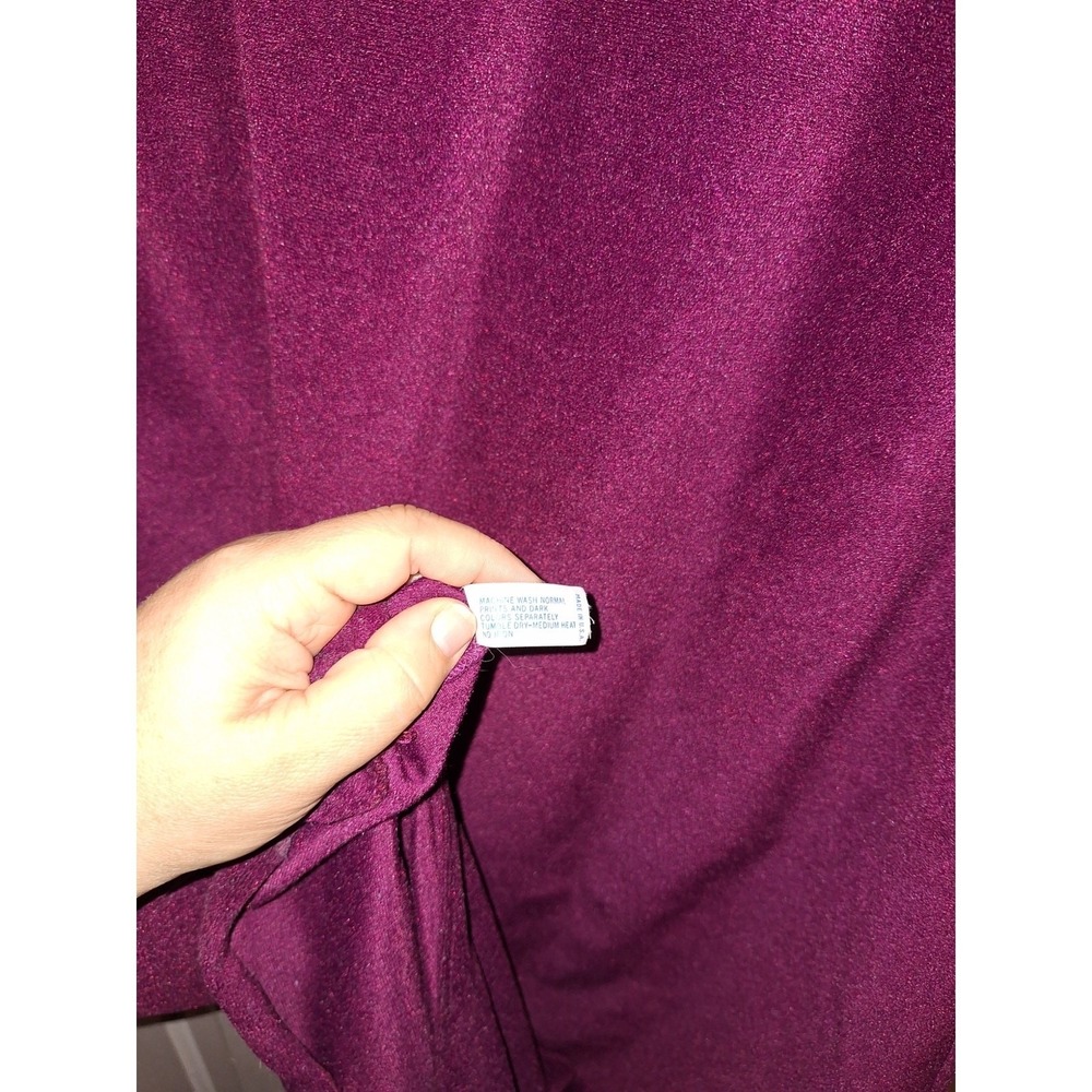 Vintage Vanity Fair 3/4 Zip Burgundy Robe House Coat Maxi‎ Multicolor Embroidery - Picture 3 of 7